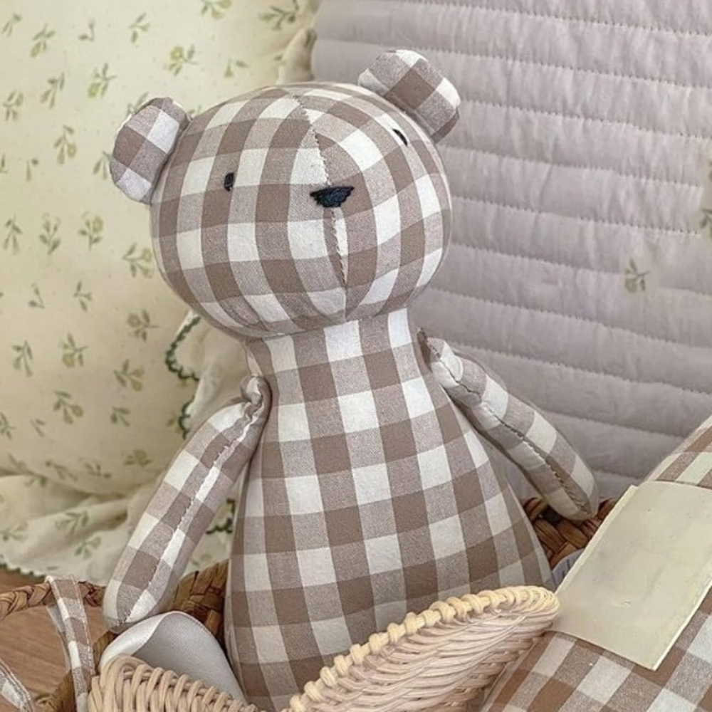 Plaid Stuffed Bear Toy